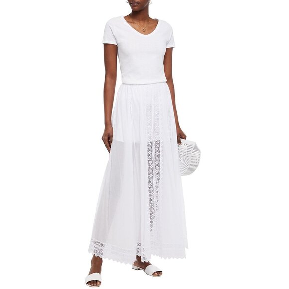 Charo Ruiz NWT Sheer Lace Maxi Skirt White Long Vega Panel Medium - Picture 3 of 7